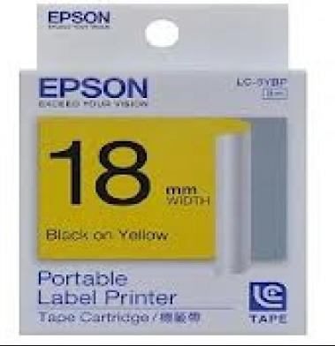 Epson LabelWorks™ LC-5YBP - 18mm Black on Yellow Tape