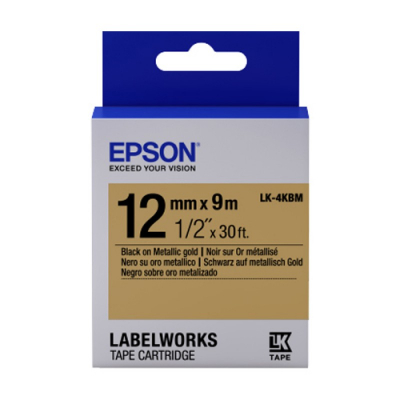 Epson LabelWorks™ LK-4KBM - 12mm Black on Metallic Gold Tape