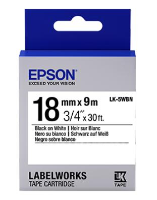 Epson LabelWorks™ LC-5WBN - 18mm Black on White Tape