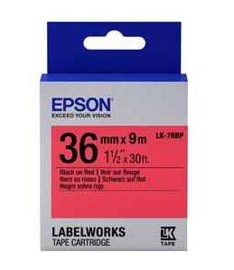 Epson LabelWorks™ LK-7RBP - 36mm Black on Red Tape