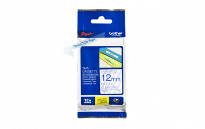 Brother Tape Cassette Blue on Clear 12mm TZE-133