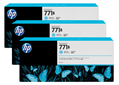 HP 771B Light Cyan Ink Cartridge 3-Pack